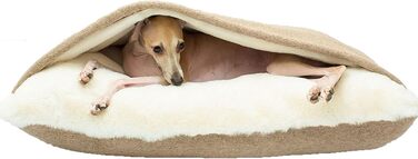 Ортопедичне ліжко-будка для собак з підстилкою, 75x60x23 см, Хакі