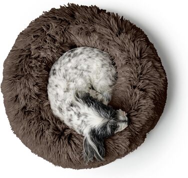 Кішечкове та собаче ліжко Hunter LOPPA, м'яке, з антиковзною основою, можна прати при 30°C, коричневий, розмір L