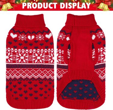 Пуловер для собак SCENEREAL: теплий, стильний, для будь-якої породи. Ідеальний для зими, свят та відпочинку. Червоний, без шапки, X-Small