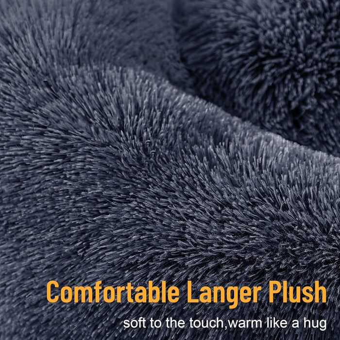 Кругле ліжко для собак і котів з плюшу, 120 см, сіре (4XL)