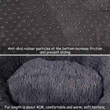 Преміум ортопедичний лежак для собак великих та екстра-великих порід, круглий, з м'якого плюшу, з водонепроникною основою, легко миється, діаметр 90 см, темно-сірий