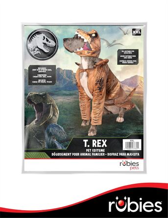Костюм динозавра T-Rex для собак Rubies Jurassic World, розмір XXL, для вечірок та Halloween