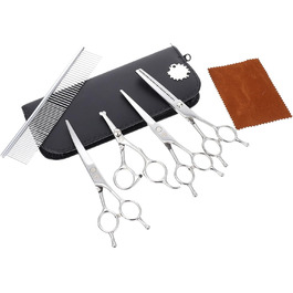 Ножиці для стрижки шерсті собак з нержавіючої сталі - практичні ножиці для грумінгу домашніх тварин з округлими кінцями для точного підстригання шерсті та безпечної роботи