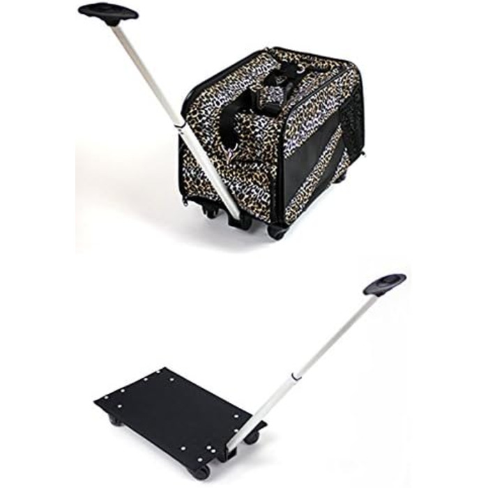 Транспортна сумка для домашніх тварин DBEST Products, середнього розміру, м'які стінки, складана, для собак та котів, схвалена авіаперевізниками, сумка-переноска Leopard
