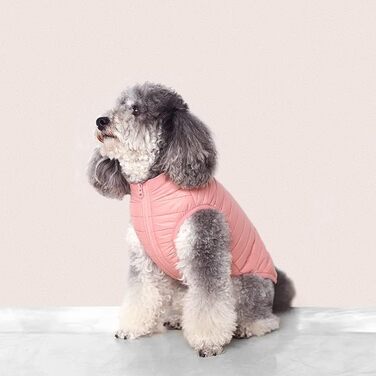 Зимовий теплий водонепроникний теплий зимовий одяг для собак з кільцем D, суперлегкий, для маленьких собак, котів, цуценят (XS, M, Рожевий)