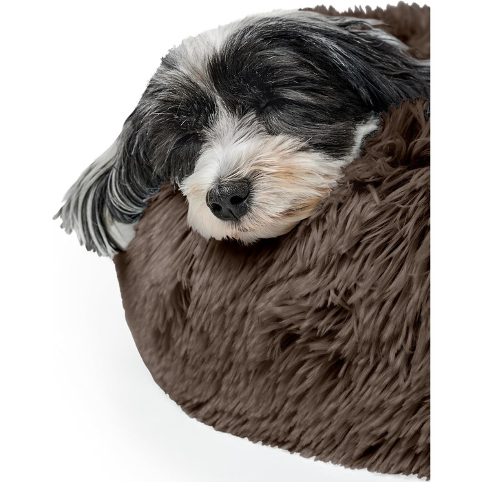 Кішечкове та собаче ліжко Hunter LOPPA, м'яке, з антиковзною основою, можна прати при 30°C, коричневий, розмір L