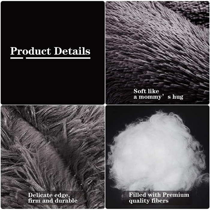 Лежанка для собак великих та середніх порід, чорна, 80 см, знімний чохол, неслизький низ