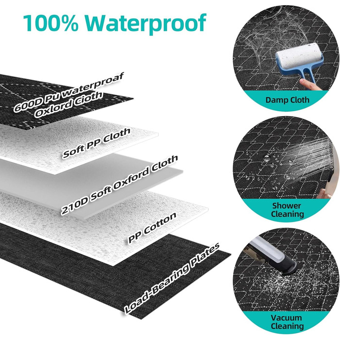 Захист для заднього сидіння автомобіля для собак з жорстким дном, XL, чорний. Водонепроникний, зносостійкий, антиковзний, для собак, вантажівок.