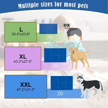 Велика охолоджуюча килимок Ownpets 100x60 см для собак і котів, самохолодний мат, синій, нетоксичний гель, XXL без малюнка