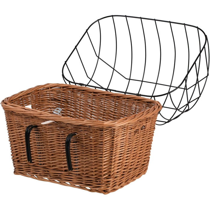Ретро кошик для велосипеда з кришкою, плетіння з лози, для перевезення тварин (без тканинної обробки)