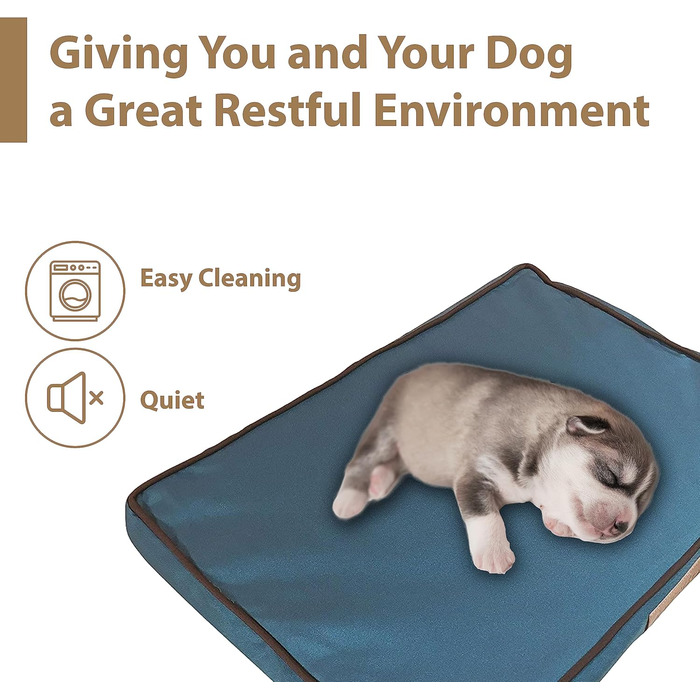 Ортопедичне собаче ліжко Ellie-Bo з піною-пам'яттю, водовідштовхувальне, для клітки/бокса, зелене, XXL (122 см), 122x75x6 см