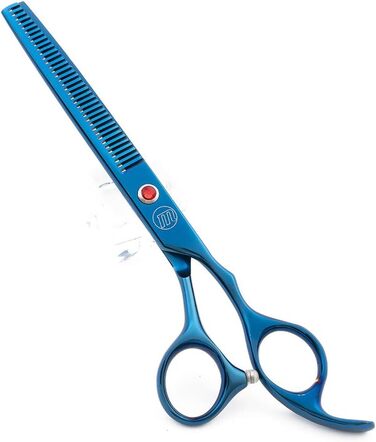 Професійний набір для стрижки собак Moontay: 4 ножиці (пряма, вигнута вгору, вигнута вниз, фінішна) з JP нержавіючої сталі, 17.8 см (7 дюймів), блакитний