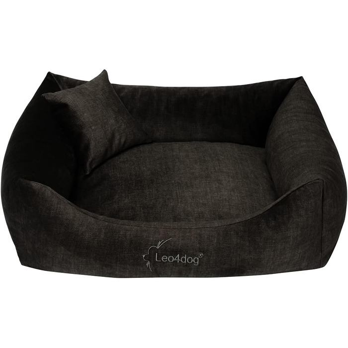 Диван для собак Leo4dog Vogue, 5 розмірів, 5 кольорів, собаче ліжко, подушка, корзина, розмір S (67x52 см), колір вугільний