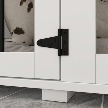 Будка для собак для дому – дерев'яно-металевий вольєр для маленьких собак, меблевого стилю з дверцятами, вантажопідйомність до 50 кг, 136 x 56 x 70 см – сучасний дизайн для дому