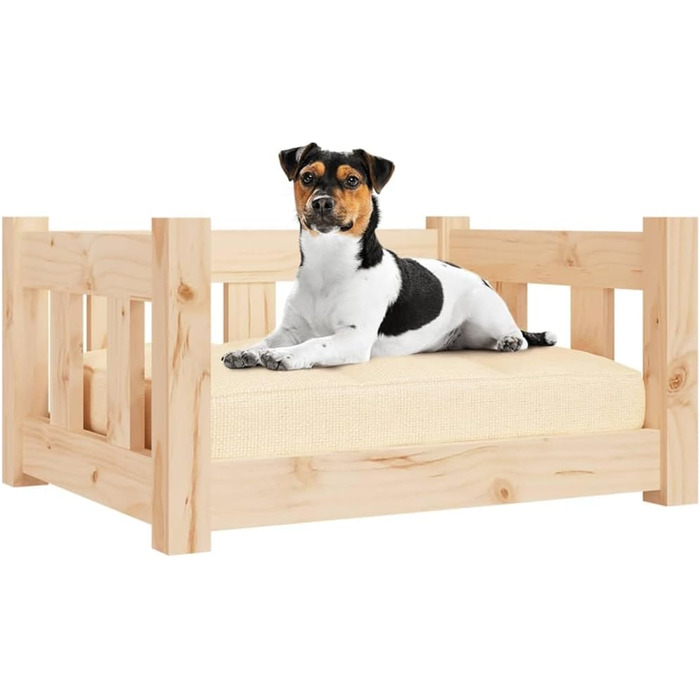 Зручне ліжко для собак та котів з дерева, коричневе, 55,5x45,5x28 см