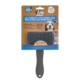 Щітка для вичісування шерсті NICE PAWS, самоочищувальна, для собак і котів, видаляє підшерсток та ковтуни, масажна, для довгої та короткої шерсті, рожева/сіра/блакитна