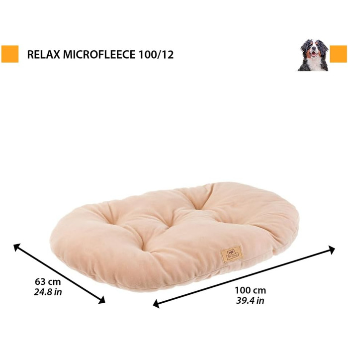Лежанка для собак та котів Ferplast Relax Microfleece, 55x36 см та 100x63x11 см, сіра, м'яка, з мікрофлісу, для комфортного відпочинку