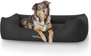 Ліжко для собак Knuffelwuff Finlay XL з нейлону, чорне, 105х75 см – знімний чохол, високі борти, легке у догляді, для великих, середніх і малих собак
