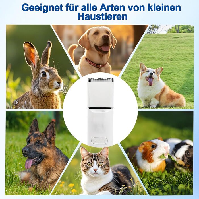 Набір для стрижки котів Dufuso Leise: 4 в 1, LED-підсвітка, професійний триммер для собак та котів, для догляду за лапами, очима, вухами, обличчям та тілом (білий)