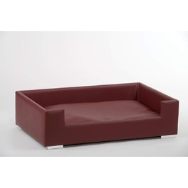 Диван для собак Lycce зі штучної шкіри, бордовий, 91x57x25 см