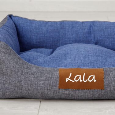 Baroni Home Лежанка для собак та котів, розмір S, з тканини, м'яка, зручна, для дому (45x60 см, сірий та блакитний)