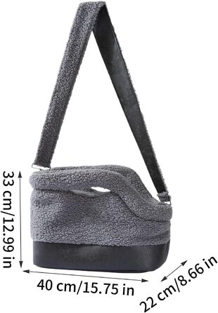 Транспортна сумка для котів та собак | Водонепроникна, м'яка переноска | З безпечним кріпленням ременем | Для малих та середніх порід | Сірий колір