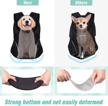 Сумка-переноска для собак YUDODO, переноска для тварин, чорна, для маленьких собак, котів, кроликів (M, 2,3–4,5 кг)