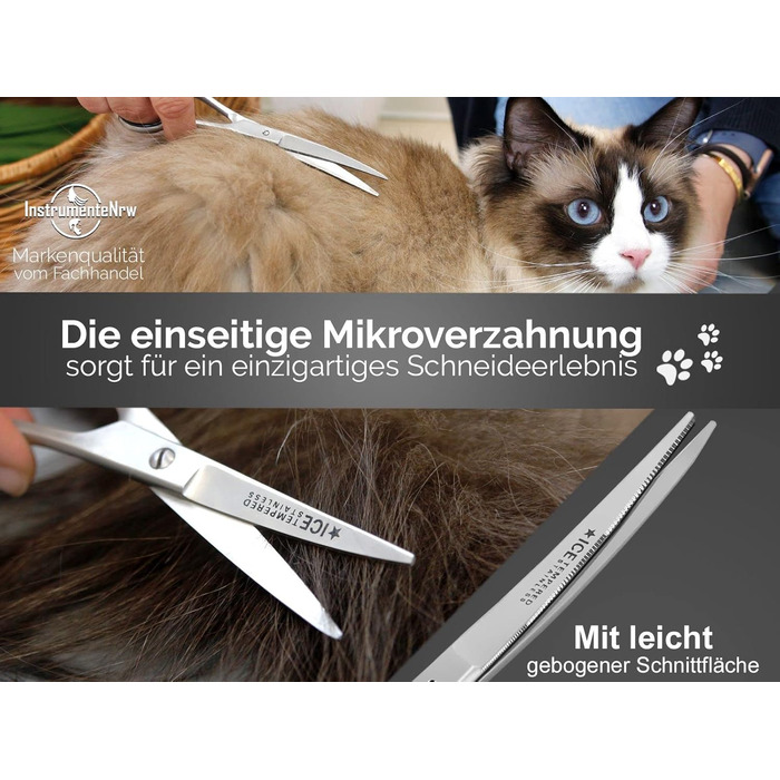 Ножиці для стрижки шерсті собак, вигнуті, 8 дюймів, мікрозубчасті