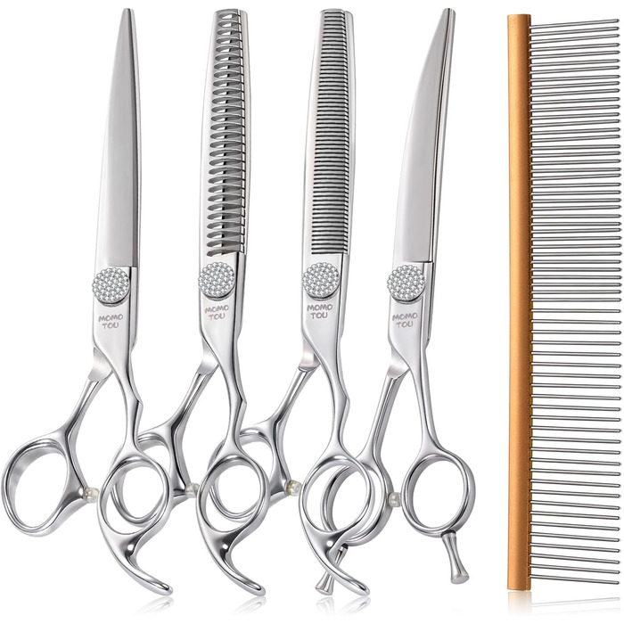 Професійна вигнута ножиця для грумінгу собак і котів, 440C сталь, 20.3 см (8'')