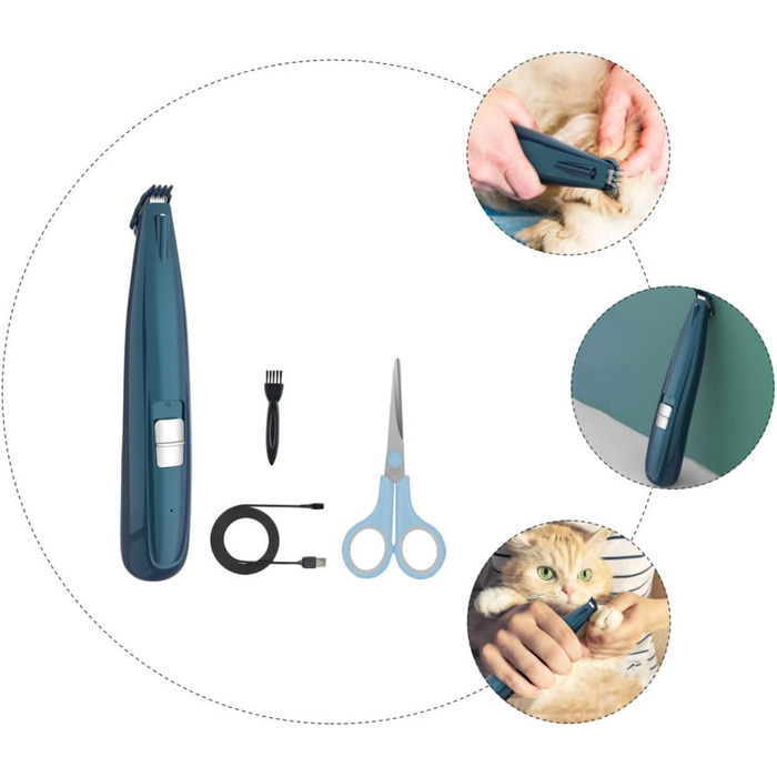Триммер для догляду за лапами та обличчям домашніх тварин Supvox - тиха електрична машинка для собак та котів з керамічними лезами