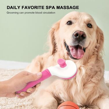 Щітка для грумінгу котів та собак з самоочищенням - для довгого та короткого волосся, видаляє відмерле підшерстя з масажем. Контроль випадіння шерсті