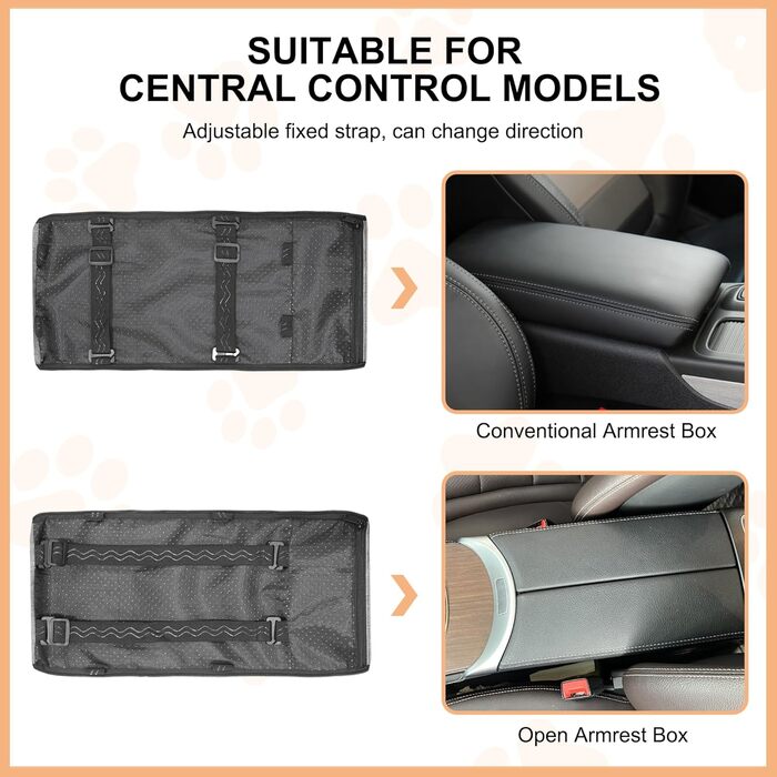 Автокрісло для собак Mittelkonsole - підставка для маленьких собак з безпечними ременями, знімне та миється, до 11,3 кг