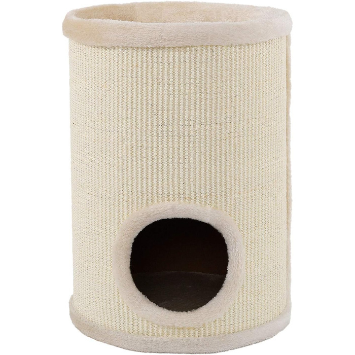 Котячий будиночок Lionto з сизалю, м'яким краєм та іграшкою, 50 см - стабільний котячий будиночок для маленьких та великих котів, догляд за кігтями та розваги