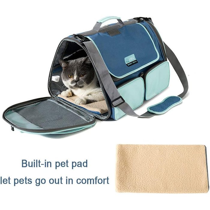 Складана переносна переносна коробка для собак та котів 45x28x28 см сірого кольору