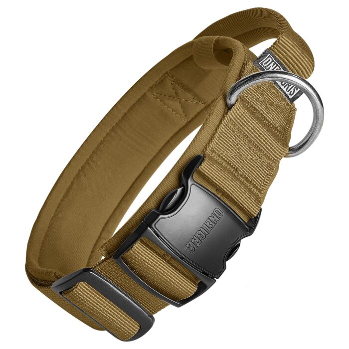 Нашийник для собак OneTigris Coyote Brown (M) з металевою пряжкою