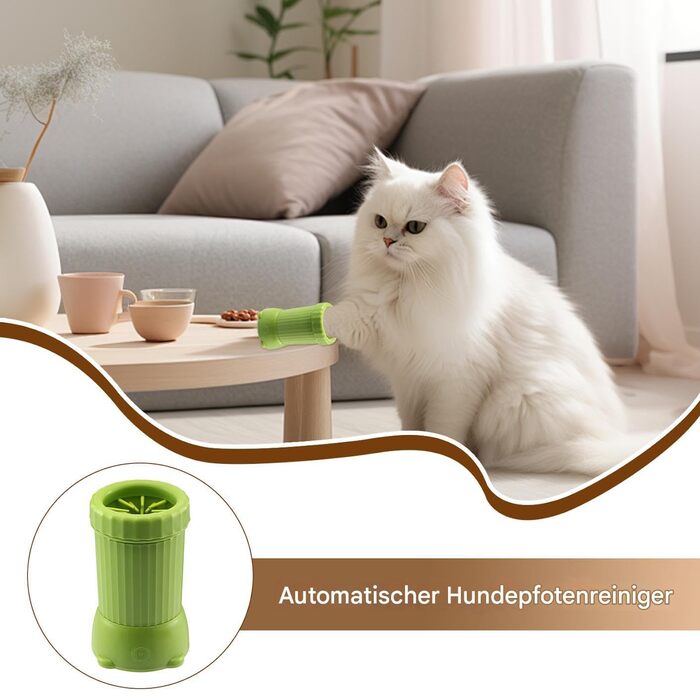 Автоматичний мийник лап для собак - USB зарядка, для дому та прогулянок, зелений