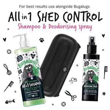 Щітка для грумінгу Bugalugs Enthaarungsbürste для собак, котів, коней – інструмент для догляду за тваринами, що делікатно та ефективно видаляє шерсть. Широкий плоский гребінь для догляду за шерстю собак, котів та коней (чорна).