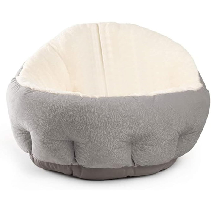 Крісло-ліжко для собак: зручне ліжко-гніздечко з високим бортом, сірого кольору, знімний та пральний чохол
