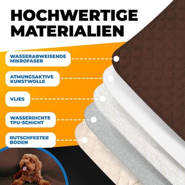 Водонепроникний плед для собак SympaTierisch - захист дивану та ліжка - антиковзаюча підстилка для собак, великих розмірів, придатний для прання - Колір: Коричневий, 150 x 130 см