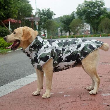 Водонепроникний теплий дощовик для собак PETCUTE - дощовик для маленьких, середніх та великих собак, флісова підкладка, розміри XL (обхват грудей 55 см, довжина спини 40 см) та 4XL (обхват грудей 75 см, довжина спини 55 см), армійний зелений