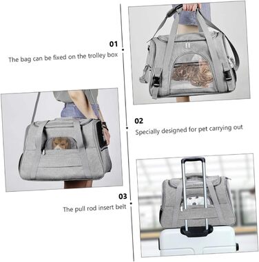 Рюкзак-переноска для котів та маленьких собак Garvalon з дихаючого матеріалу, з підтримуючими стійками, складаний, для подорожей та до ветеринара