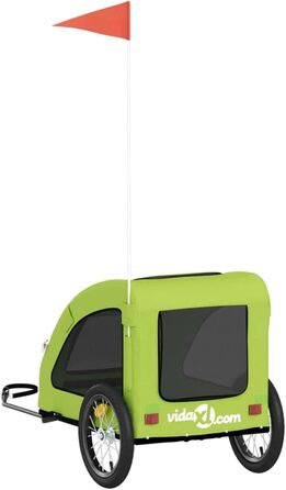 Причіп для велосипеда для собак та інших домашніх тварин, зелений, Oxford-тканина, 125x63x66 см