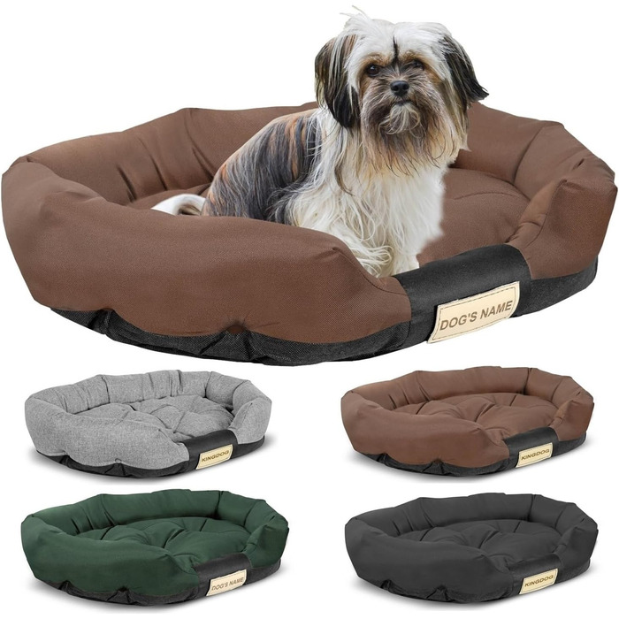 Ліжко для собак XL 115x95 см, коричневе, персоналізоване, вологостійке, миється. Для великих собак.