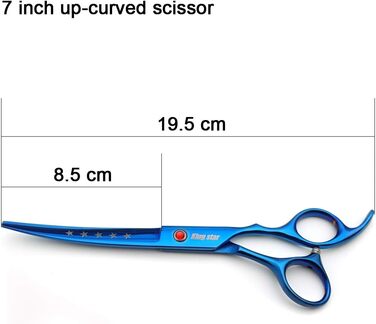 Професійний набір ножиць для грумінгу домашніх тварин: 4 шт. (прямі, тонкі, вигнуті), титанове покриття, блакитний колір
