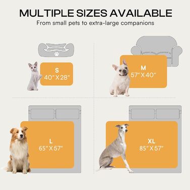 Водонепроникний коврик для собак Luciphia, великий розмір, Sherpa Fleece, двосторонній, захист ліжка та меблів, бежево-коричневий (85x57 дюймів)