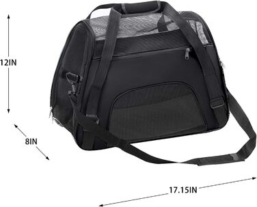 Сумка-переноска для домашніх тварин з м'якими боковинами (S, BLACK)
