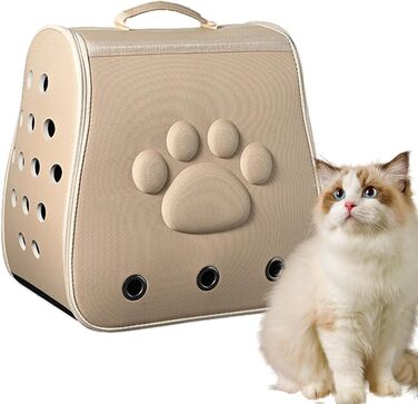 Транспортна сумка для котів та домашніх тварин, дихаюча переноска для котів, маленька переносна сумка для котів та собак, зручна сумка для тварин у подорож (хакі)