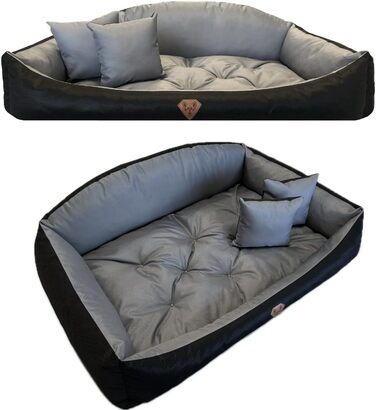 Ортопедичне ліжко для собак Dogs4Life: м'яке, миється, для собак маленьких, середніх та великих (S-XXL, сірий)