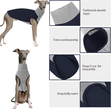 Пуловер для собак з флісу, блакитний - для великих порід, дихаючий та зручний - легко одягається, обхват грудей 55 см