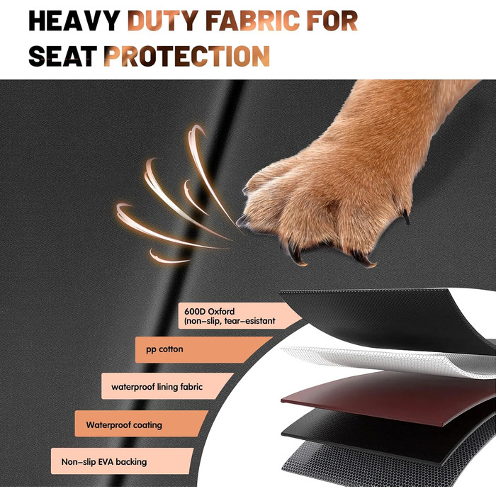 Захист для багажника автомобіля від бруду для собак AiQInu з боковинами та захистом краю завантаження, універсальний килимок для багажника автомобіля для собак, водонепроникний, неслизький, стійкий до подряпин, підходить для автомобілів, універсалів, міні